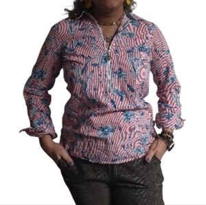 Tommy Hilfiger Red and Blue Patterned Shirt